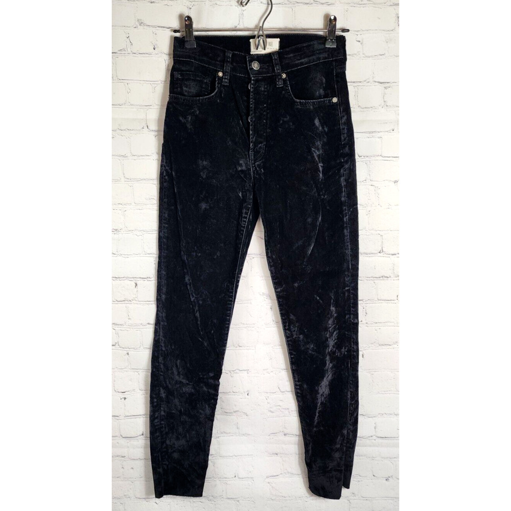 Free People We The Free Stella Velvet Pants Skinny Leg Button Fly Size 25